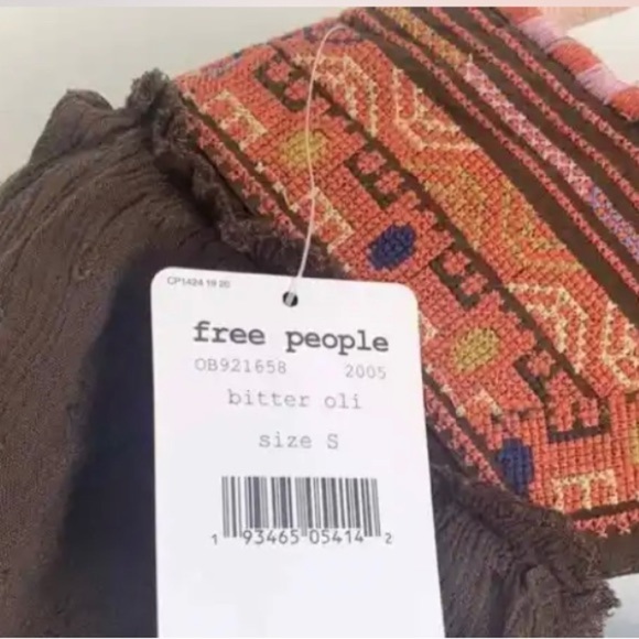 Free People Day glow dress bitter Oli in brown with embroidery. Size Small NWT. - Picture 11 of 11